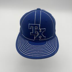 (40) Texas Blue White Stitches New Era Hat Size 6 5/8 