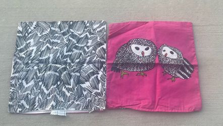 Set of 2 IKEA Owl Pillow Case Covers (20x20”)
