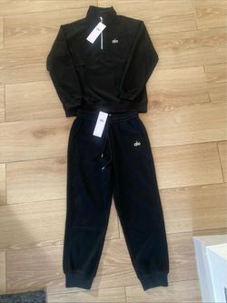 Black Alo Yoga Quarter Zip Set Size Large
