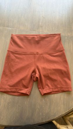 Lululemon Terracotta High-Waist Biker Shorts, size 8