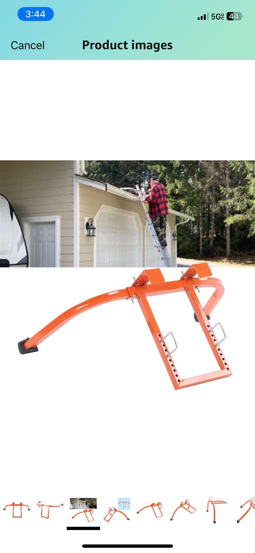 Heavy Duty Steel Ladder Roof Hook, Rubber Grip T Bar
