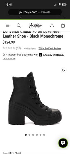 Black Converse Heels Leather Size 7