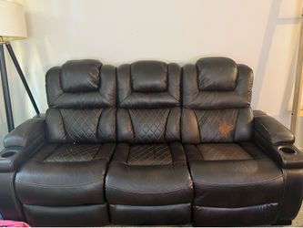 Two Piece Leather Couch Recliners