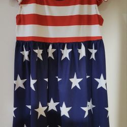 Girl's Dress American Flag Pattern
