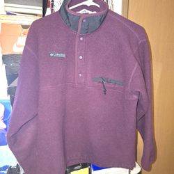 Vintage Columbia Purple Fleece Made in USA Size Medium 