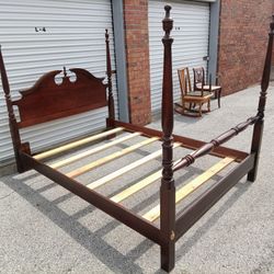 Beautiful Four-Poster Queen Bed - Also fits full-size - Fine quality!

