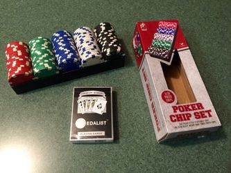 Poker Chip Set + Playing Cards!! (Like-New)