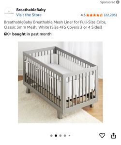 BreathableBaby Breathable Mesh Liner for Full-Size Cribs