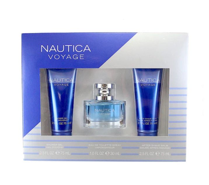 Nautica Voyage set - 1.0oz Eau de Toilette + 2.5oz Shower Gel+2.5oz aftershave
