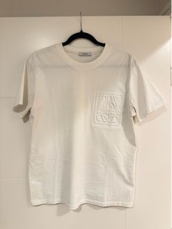 Loewe Men’s Raised Logo White T-Shirt Size Small