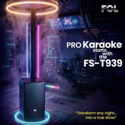 FOl T939 Professional  Bluetooth Rechargeable Karaoke Speaker  With Two Wireless Microphones 