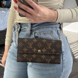 Authentic Louis Vuitton Monogram Wallet Crossbody Bag