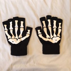 skeleton fingerless gloves 