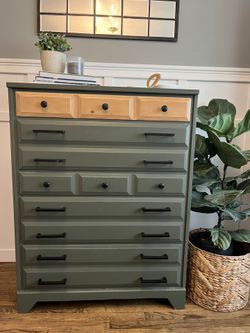 Dresser -Dark Sage Green with Natural Wood and Black Hardware for Sale in Stamford, CT - OfferUp Dresser -Dark Sage Green with Natural Wood and Black Hardware for Sale in Stamford, CT - OfferUp