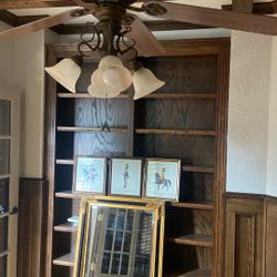 Antique ceiling, fan, mirror, picture frame