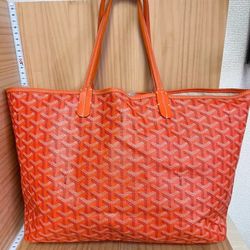 Goyard Saint Louis Tote PM Orange Canvas/Leather