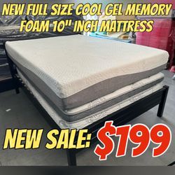 NEW FULL SIZE COOL GEL MEMORY FOAM 10” INCH MATTRESS