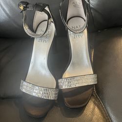 Naturalizer Black And Silver Dress Heels Size 6.5M