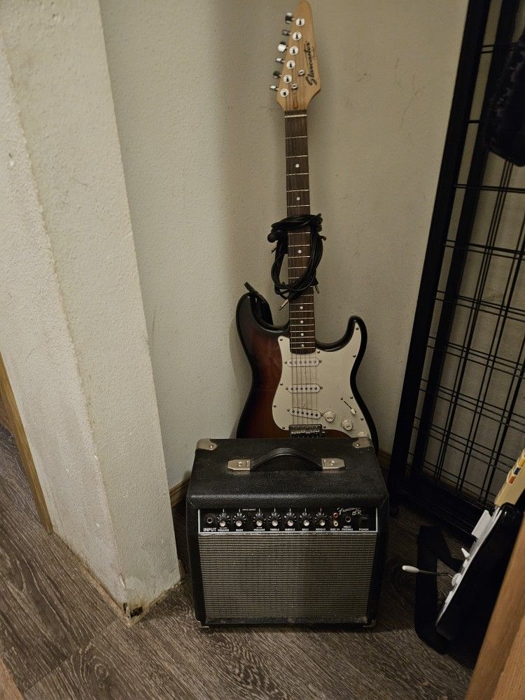 Electric Guitar With Amp.