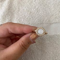 Opal diamond ring