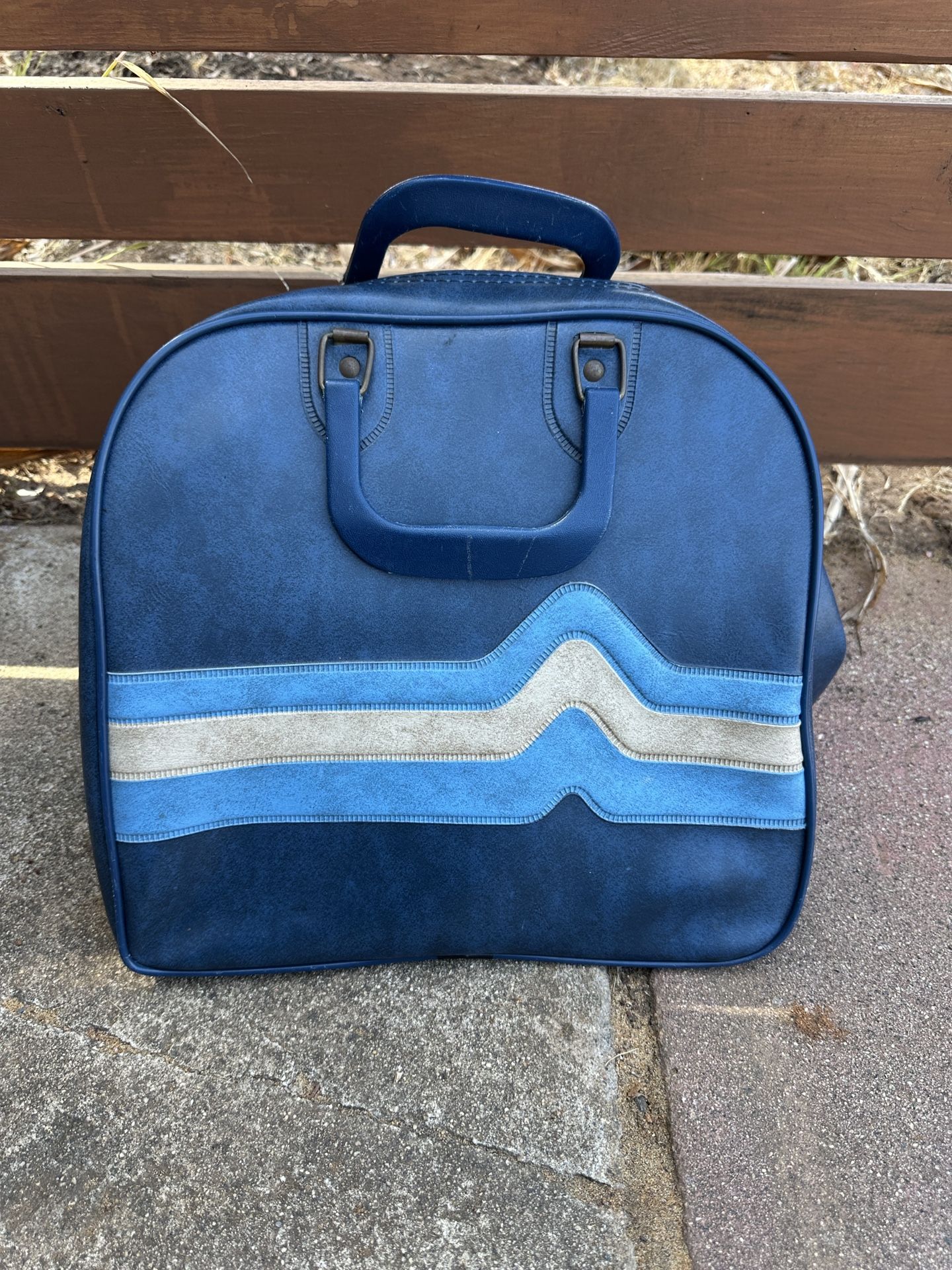 Vintage Retro Blue Bowling Bag