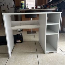 Small desk with cabinet space  
