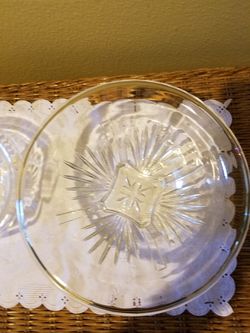 2 antique glass matching bowls