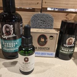 Dr Squatch 5 Pc Self Care Assortment Lot/Soap/Shampoo/Deo/Beard Oil/Soap Saver
