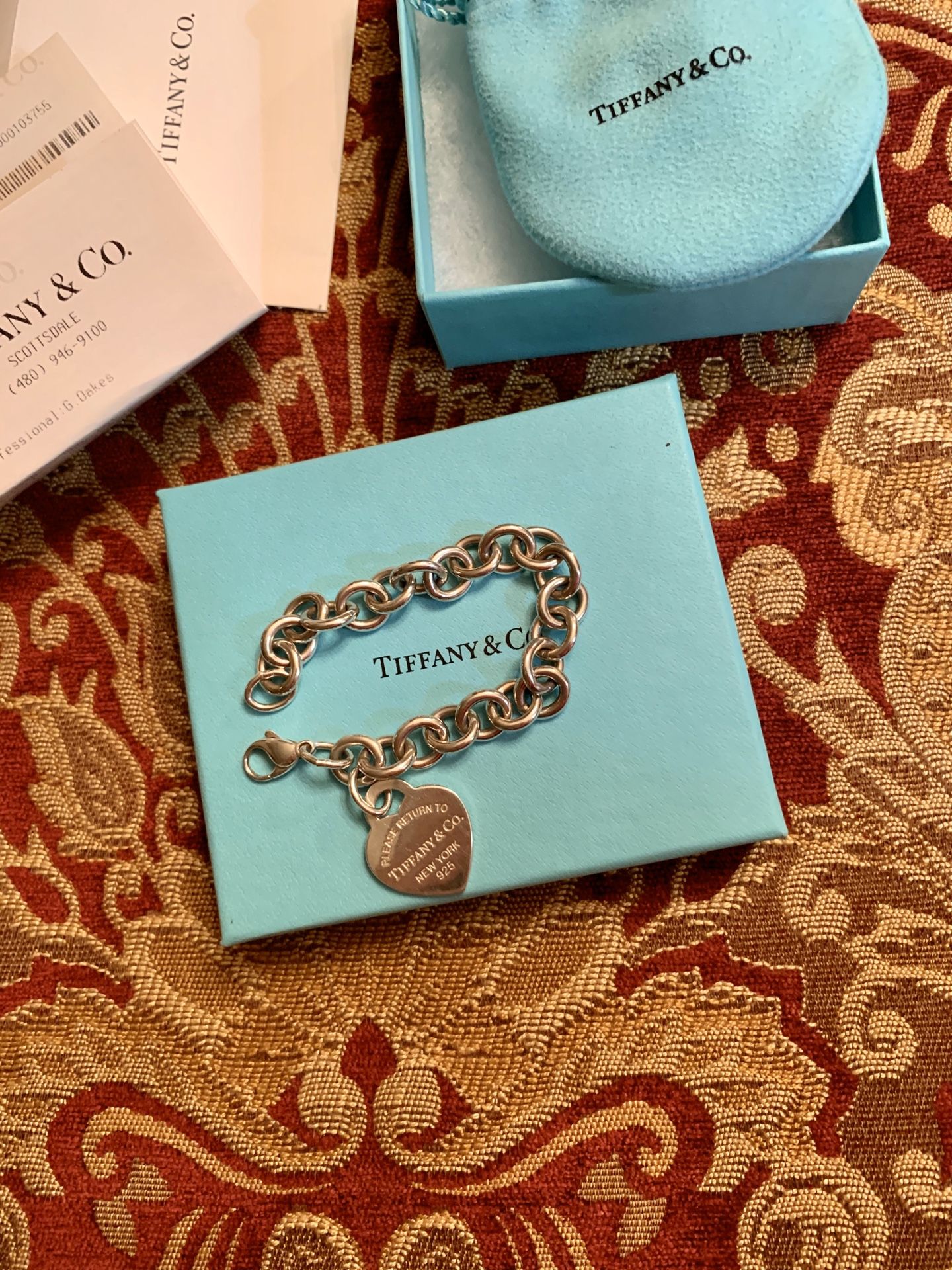 Tiffany and co heart tag bracelet 2 years old