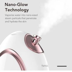 Fancii Vaporizador facial nano iónico caliente y fresco con aromaterapia y 6 ajustes de spa, 30 minutos de tiempo de vapor, sauna facial profesional p