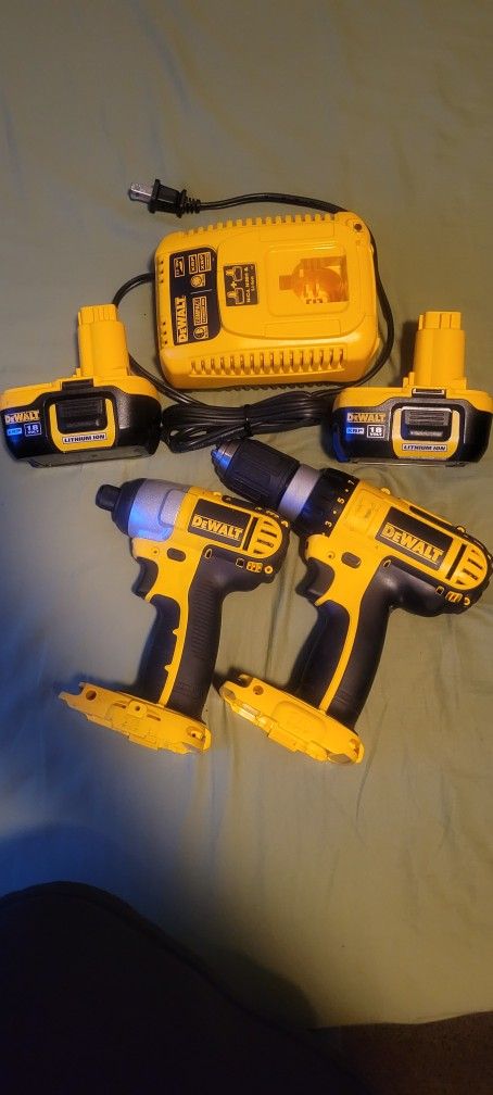 Dewalt 18v Drill And Hex Impact Drill 