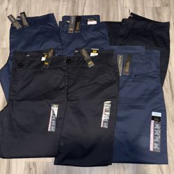 Brand New Lot of 6 Pairs Lee Womens Size 16 Pants Relaxed Fit Straight Leg Navy Blue Black