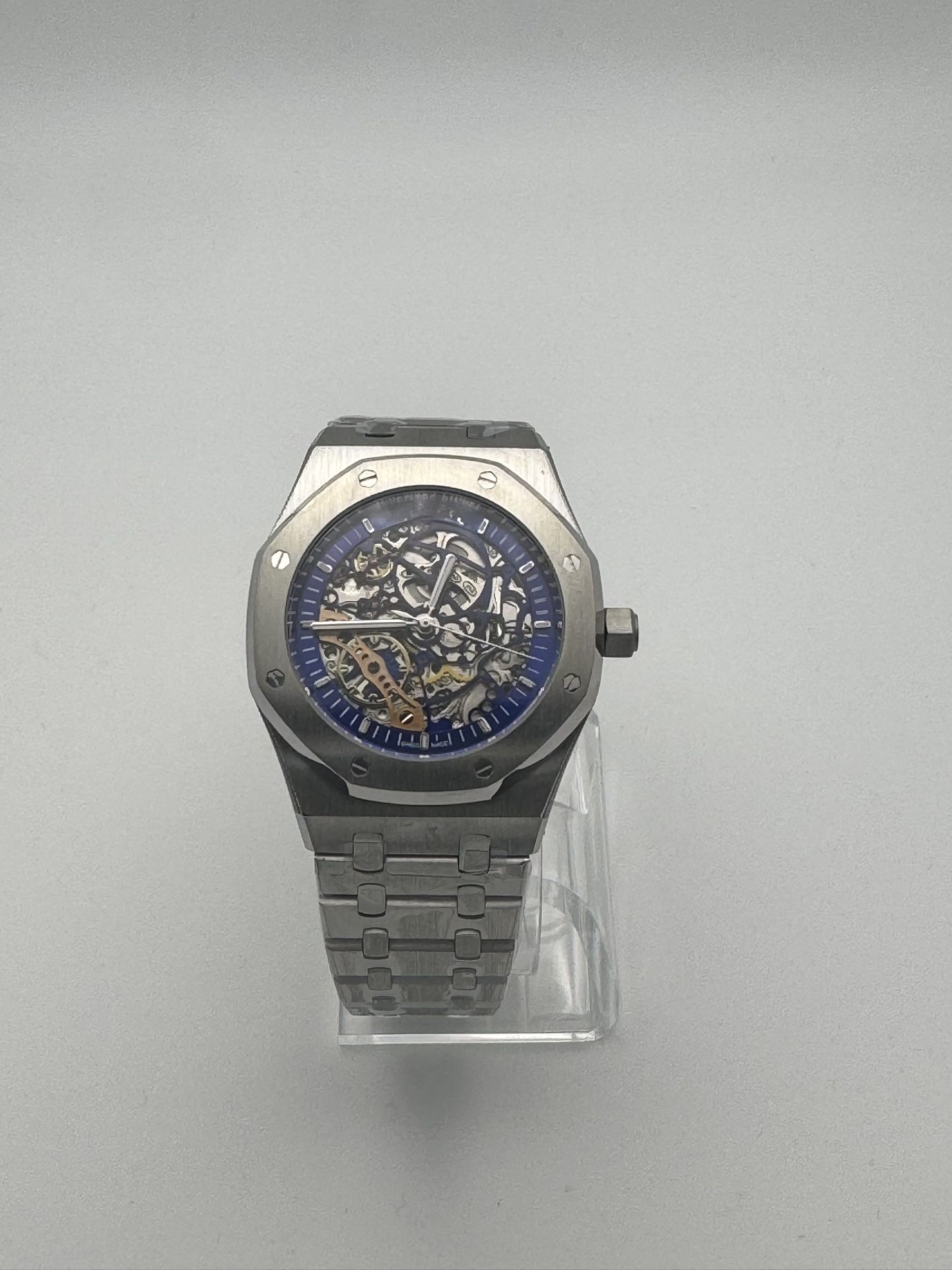 Silver Blue Face Luxury Watch