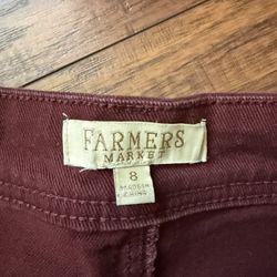 Farmers market Maroon Jeans Size 8