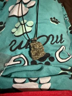 Pyrite/fool’s gold necklace on rope chain.