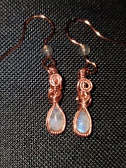 Handmade moonstone and labradorite earings