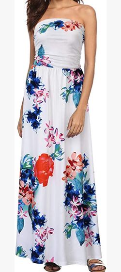 White Dress Multi Color