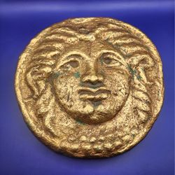 Large Medallion Ancient Greek Medusa Face Design Signed Cosmos Home Decor
