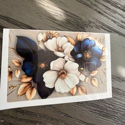 🍂 Blue & White Flowers Floral Credit Card Skins Sticker for Credit Cards, Gift & Debit Cards