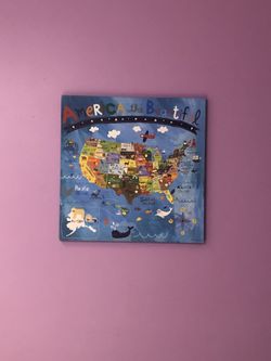 United State Map For Kids Wall