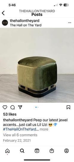 Vintage Lime GREEN Ottoman