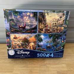 New Disney Kinkade 4 x 500 Ariel Mermaid Tangled Dumbo Minnie 2000 Ceaco 3676-1