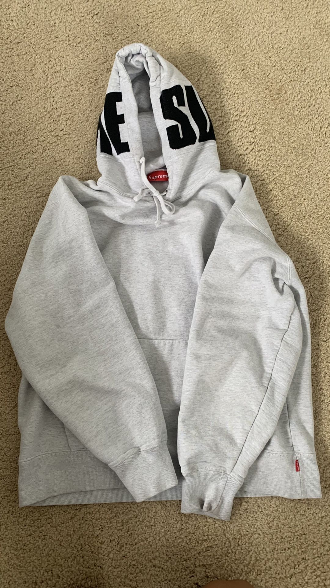 supreme rib hooded sweatshirt ash gray