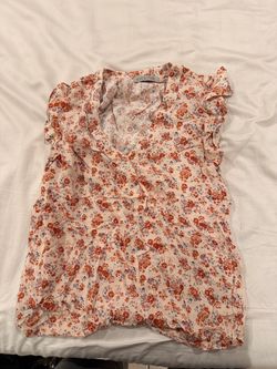 Rose & Thyme Floral rSleeveless Blouse
