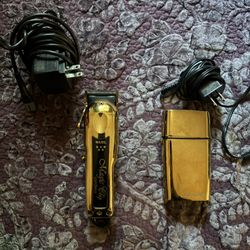 Gold Magic Clippers And Gold Babyliss Shaver
