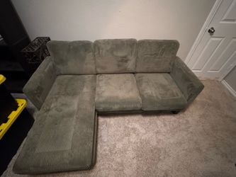 Green Sofa with Chase & Ottoman