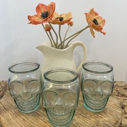 Set Of Three Skull Glasses