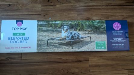 Top Paw Large Elevated Cooling Dog Bed Portable Steel Frame for L Dogs