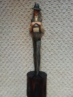 Vintage carved wooden thin man