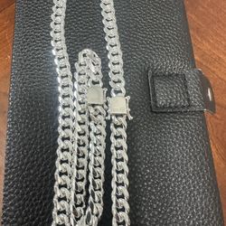 Miami Silver Chain And Bracelet 